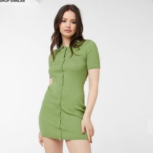 Pee green knit dress